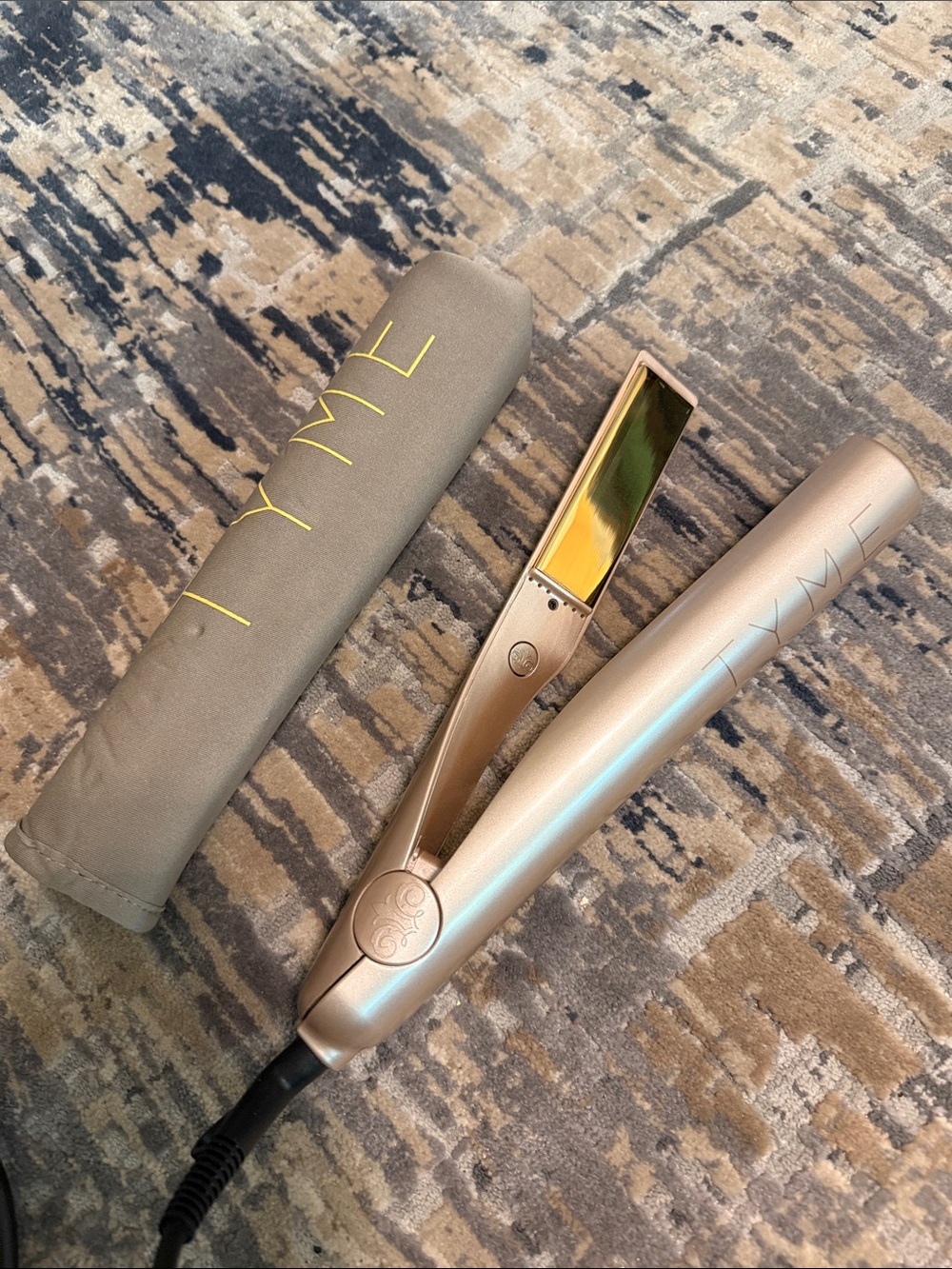 Gold-tone  TYME Hair Straightener with Heat Sleeve